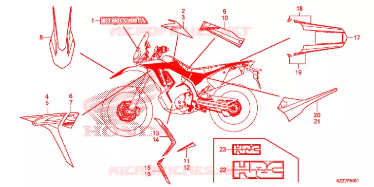 AUTOCOLLANTS (CRF250RL/RLA) Honda MOTO 250 CRF 2020  CRF250RLK