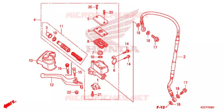 MAITRE CYLINDRE DE FREIN AVANT (CRF250L/RL) Honda MOTO 250 CRF 2021  CRF250RLK