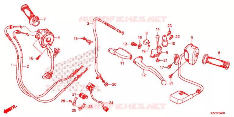 LEVIER DE GUIDON - CABLE - COMMODO Honda MOTO 250 CRF 2018  CRF250RLK