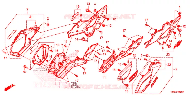 COUVERCLES LATERAUX Honda MOTO 125 MSX 2020  MSX125L