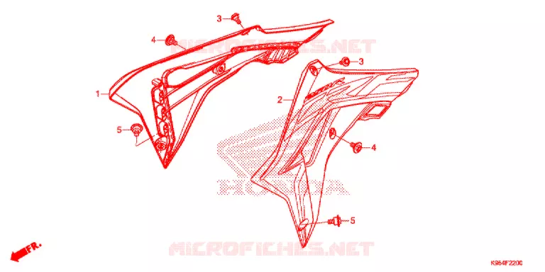 OUIES DE RADIATEUR (CRF250R) Honda MOTO 250 CRF 2020  CRF250RL