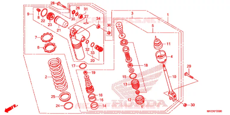 AMORTISSEUR ARRIERE Honda MOTO 450 CRF 2020  CRF450RL