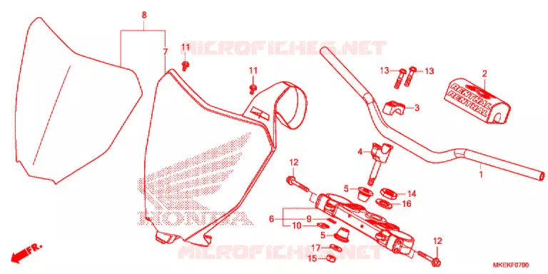 GUIDON - TE DE FOURCHE Honda MOTO 450 CRF 2020  CRF450RL