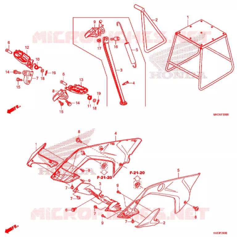 REPOSE PIED - BEQUILLE Honda MOTO 450 CRF 2020  CRF450RXL