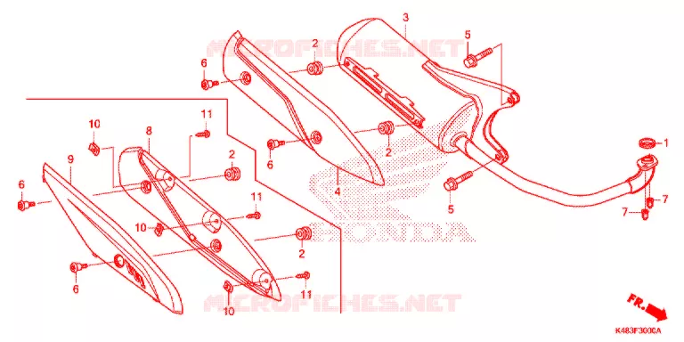 SILENCIEUX D'ECHAPPEMENT Honda SCOOTER 110 SPACY 2019  SCR1105WHK
