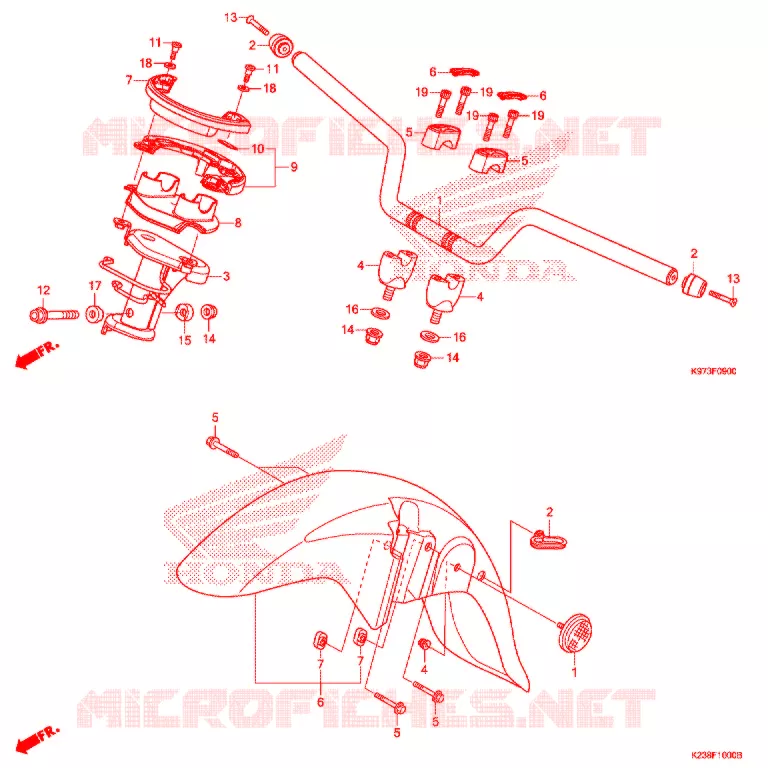 GUIDON - CARENAGE Honda SCOOTER 150 PCX 2019  WW150AK