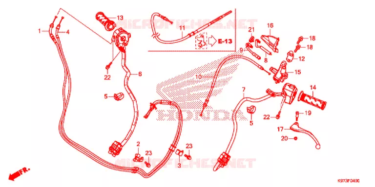 LEVIER DE GUIDON - CABLE - COMMODO Honda SCOOTER 150 PCX 2019  WW150AK