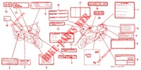 ETIQUETTE DE PRECAUTIONS pour Honda CBR 919 RR FIREBLADE de 1997