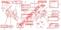 ETIQUETTE DE PRECAUTIONS pour Honda CBR 919 RR FIREBLADE de 1997