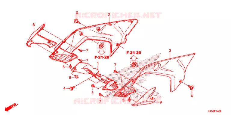 COUVERCLES LATERAUX Honda MOTO 160 HORNET 2017  CBF160MG