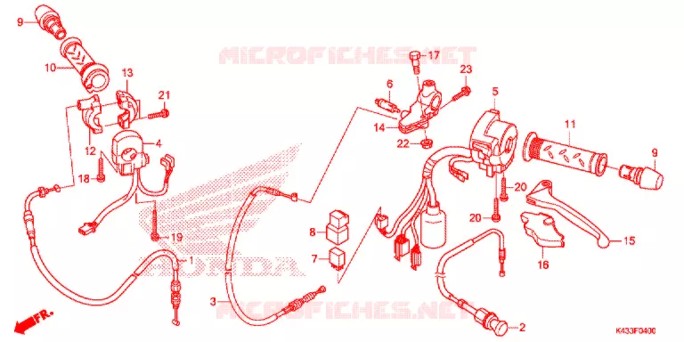 LEVIER DE GUIDON - CABLE - COMMODO Honda MOTO 160 CBF 2021  CBF160MH