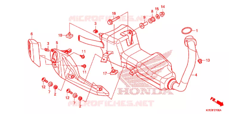 SILENCIEUX D'ECHAPPEMENT Honda MOTO 190 CB 2017  CBF190WHG