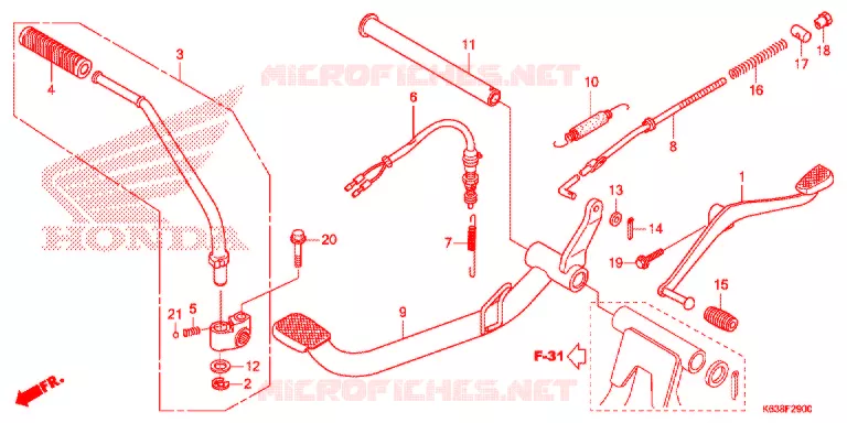 PEDALE - KICK (1) Honda MOTO 110 CD 2017  CB110C2H