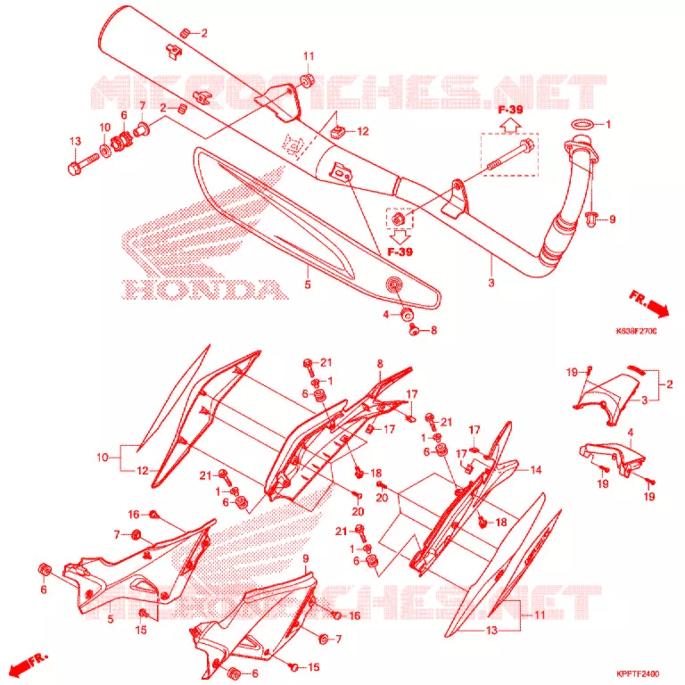 SILENCIEUX D'ECHAPPEMENT Honda MOTO 110 CD 2017  CB110C2H
