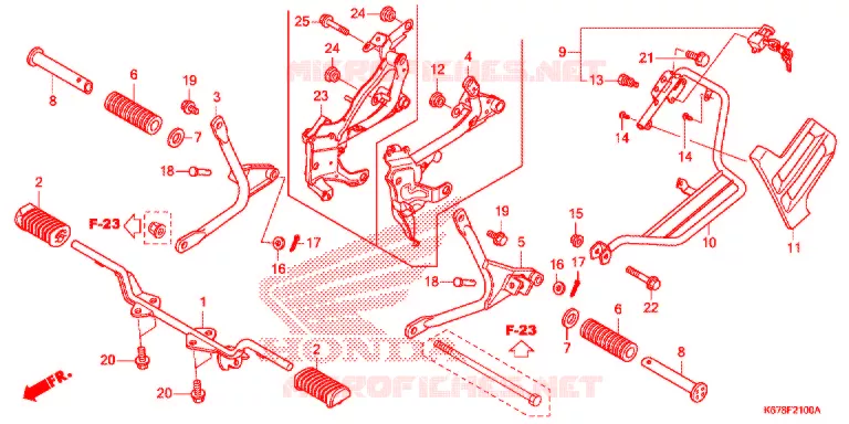 REPOSE PIED Honda MOTO 125 CBF 2016  CBF125MG
