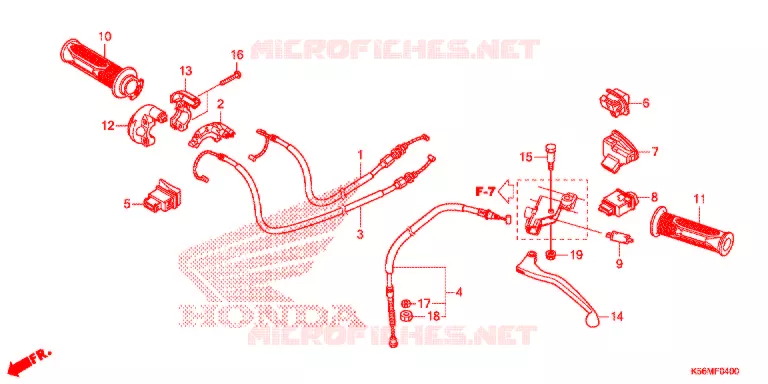 LEVIER DE GUIDON - CABLE - COMMODO Honda MOTO 150 RS 2018  FS150FJ