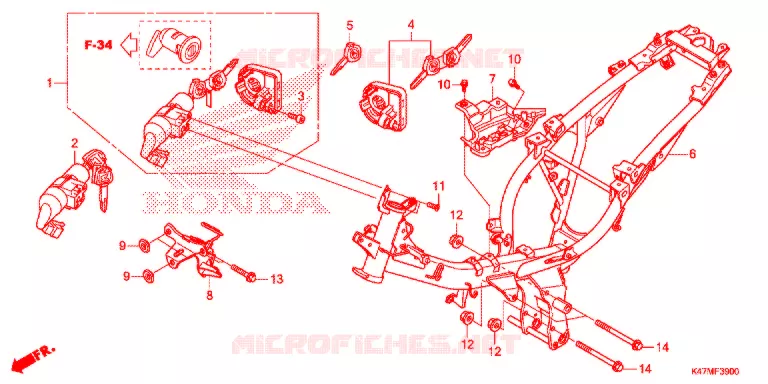 CADRE Honda MOTO 125 DASH 2019  AFP125CSFK