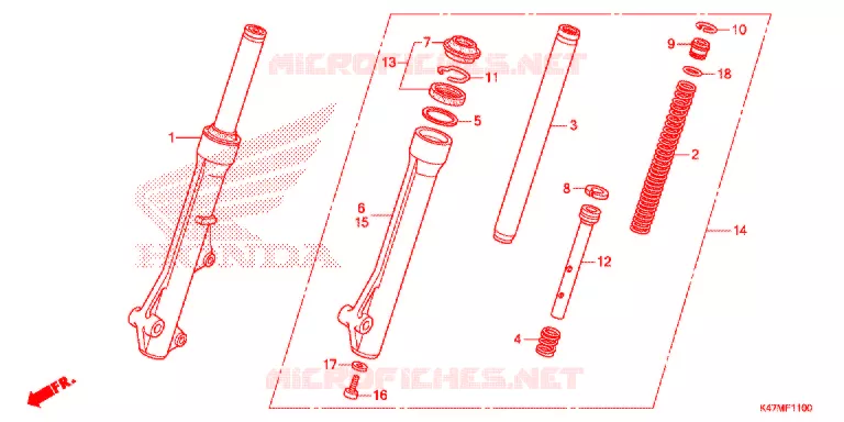 FOURCHE Honda MOTO 125 DASH 2019  AFP125CSFK