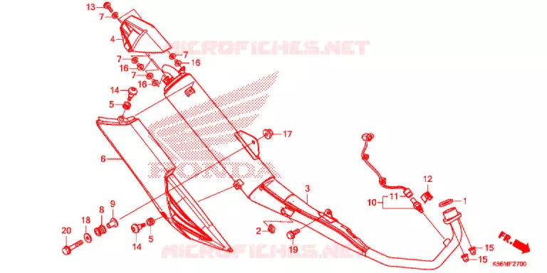 SILENCIEUX D'ECHAPPEMENT Honda MOTO 150 RS 2019  FS150FK