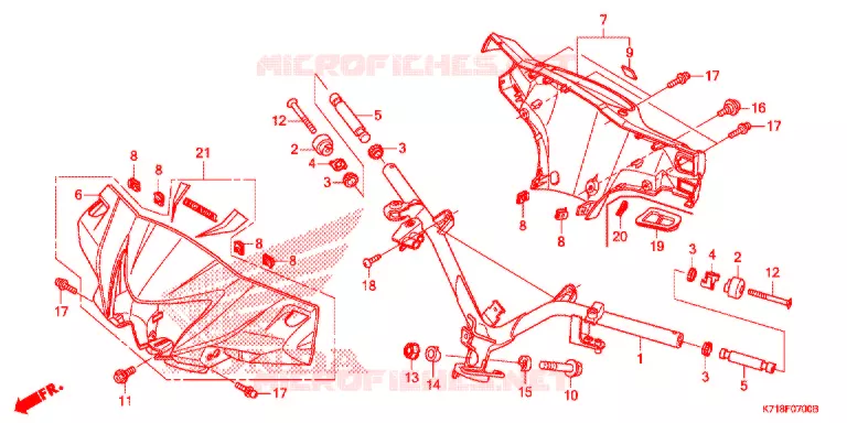 GUIDON - CARENAGE Honda MOTO 110 WAVE 2019  AFS110MDK