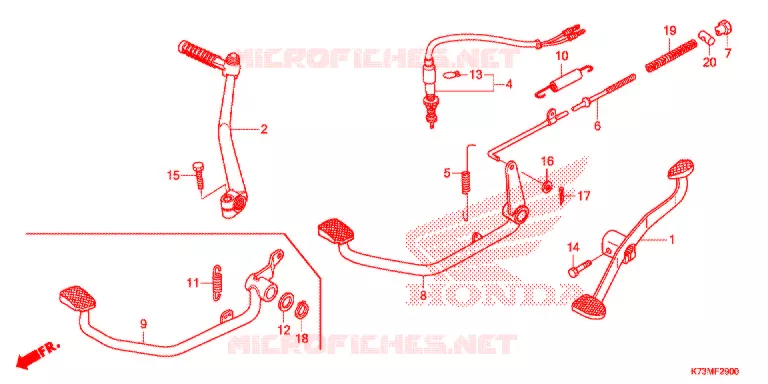 PEDALE Honda MOTO 125 WAVE 2019  AFS125MCSK