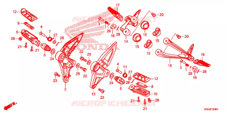 REPOSE PIED Honda MOTO 300 CB 2020  CBF300NAL