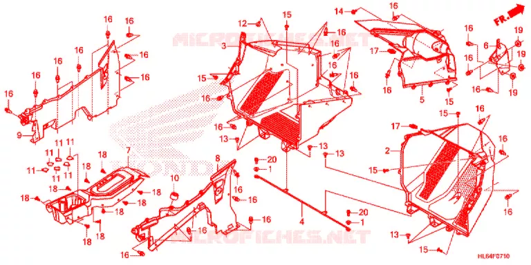 COUVERCLE SOL Honda ATV 1000 TALON 2021  SXS1000S2RK
