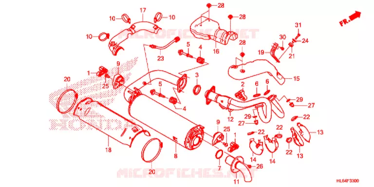 SILENCIEUX D'ECHAPPEMENT Honda ATV 1000 TALON 2019  SXS1000S2RK