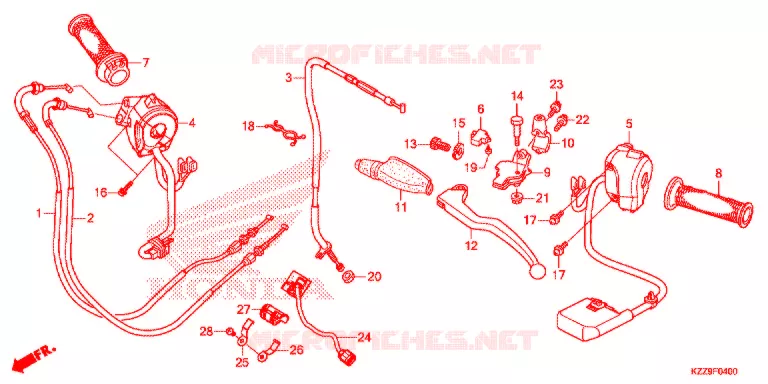 LEVIER DE GUIDON - CABLE - COMMODO Honda MOTO 250 CRF 2019  CRF250LK