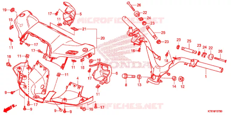 GUIDON - CARENAGE Honda MOTO 110 EX5 2018  NBC110MDFK