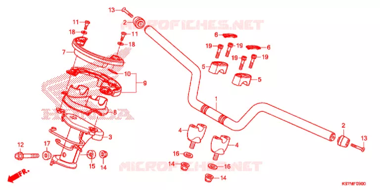 GUIDON - CARENAGE Honda SCOOTER 150 PCX 2020  WW150_20