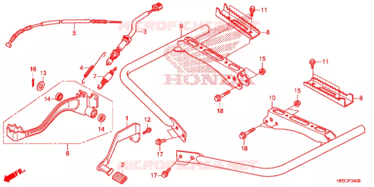 PEDALE - REPOSE PIED Honda ATV 420 FOURTRAX 2020  TRX420FA2L