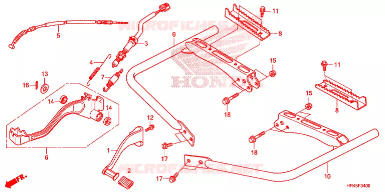 PEDALE - REPOSE PIED Honda ATV 520 FOURTRAX 2021  TRX520FM1L