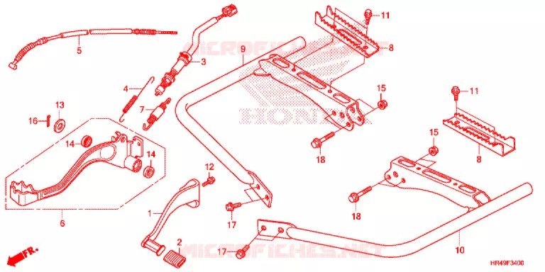 PEDALE - REPOSE PIED Honda ATV 520 FOURTRAX 2020  TRX520FM2L