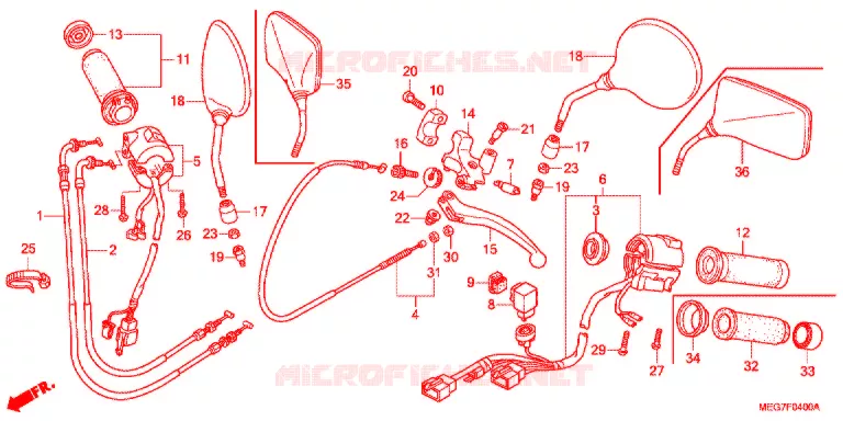 COMMODOS - POIGNEES Honda MOTO 750 SHADOW 2011  VT750C2SB
